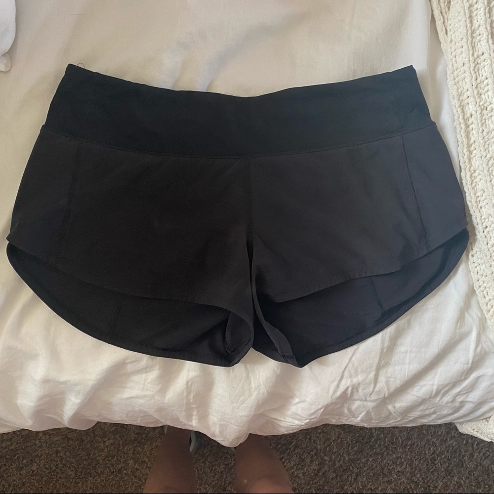 Black lululemon speed up shorts